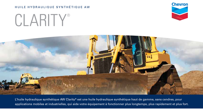 Caractéristiques, avantages, applications et critères d'impact sur l'environnement de l’huile Clarity Hydraulic Oil AW.