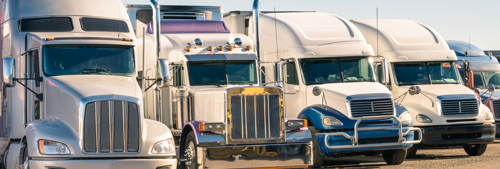 Trucks parked in lot